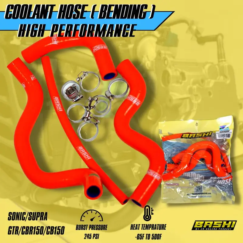 Selang Radiator Set Tekuk HONDA Supra Sonic GTR CBR150 LED CB150 Coolant Hose Tahan Panas 5