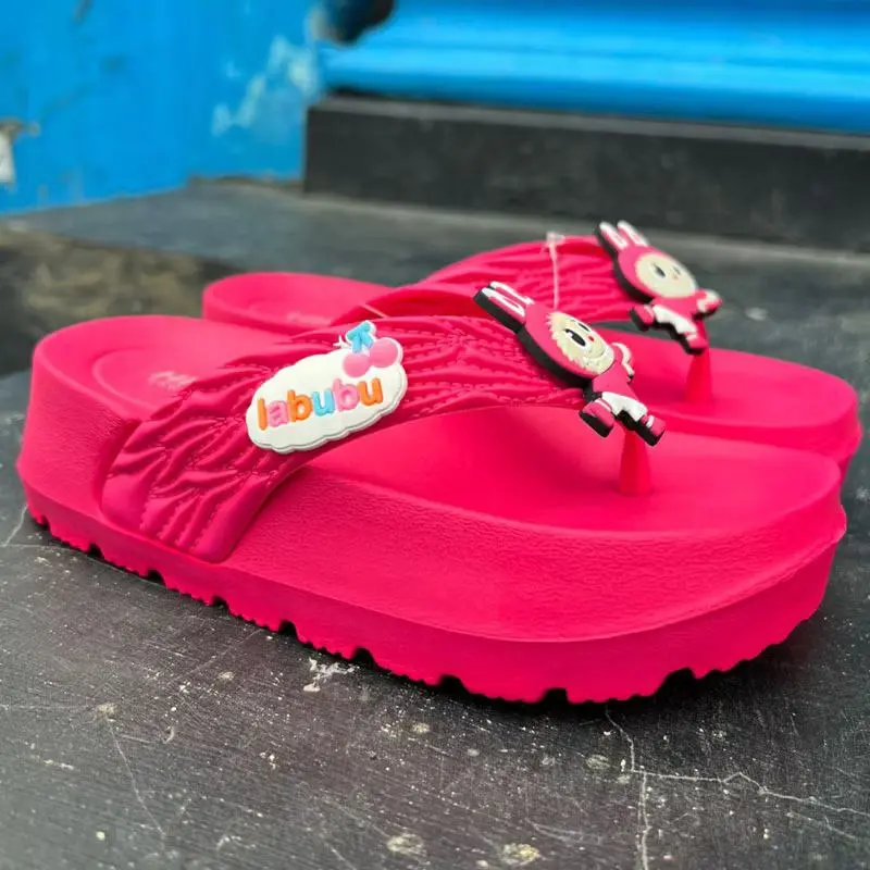 Sandal Jepit Anak Cewek Umur 2 - 8 Tahun Motif Kuromi Wedges Trendy Sendal Japit