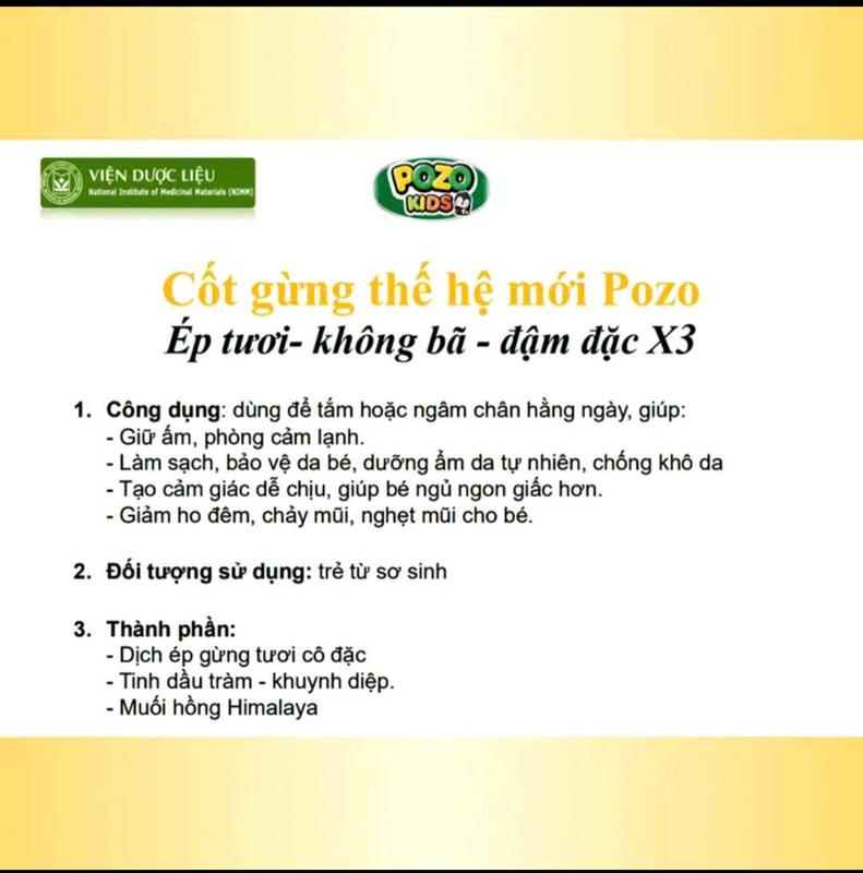 Cốt Gừng Tắm Bé Thế Hệ Mới Pozokids Đậm Đặc X3 - Không Có Bã- Cốt Gừng Tràm Khuynh Diệp POZOKIDS- 500 ml- Pha Tắm, Ngâm Chân, Giữ Ấm - Hỗ Trợ Giữ Ấm, Phòng Cảm Lạnh - Hỗ Trợ Kháng Khuẩn, Phòng Rôm Sảy, Hăm Tã Cho Bé. 3