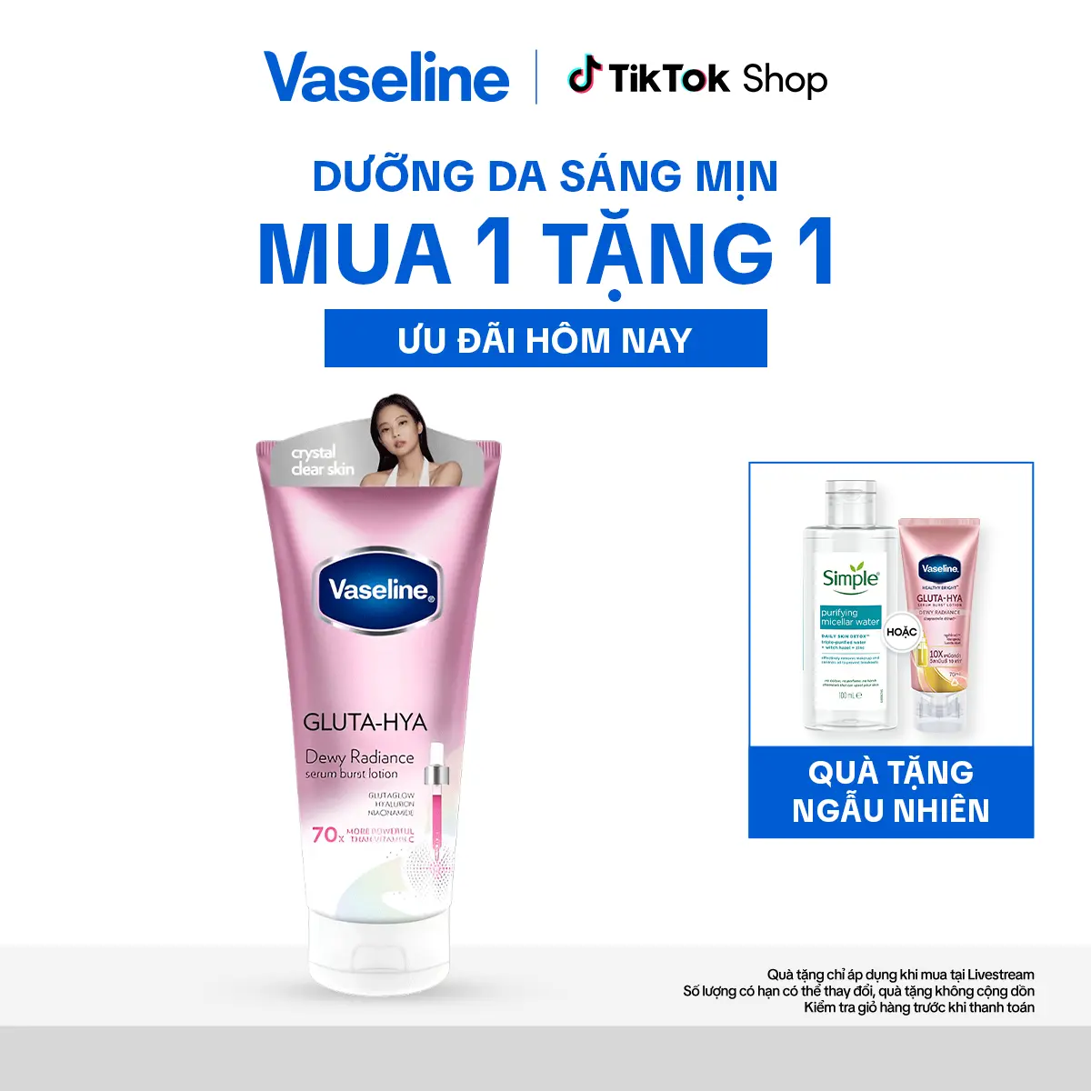 [1] Serum Vaseline Gluta-Hya Dưỡng Da Sáng Mịn Sau 5 Ngày 300ML (bao bì tùy lô nhập hàng)