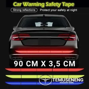 Stiker 3D Reflector Bumper Belakang Mobil Emblem Variasi Body Bumper Bagasi Reflective Technology Set Isi 5 Premium /  Stiker Reflektor  Car Red  Emblem Bemper Bawah Pintu Bagasi Belakang Mobil Universal Waterproof Portabe