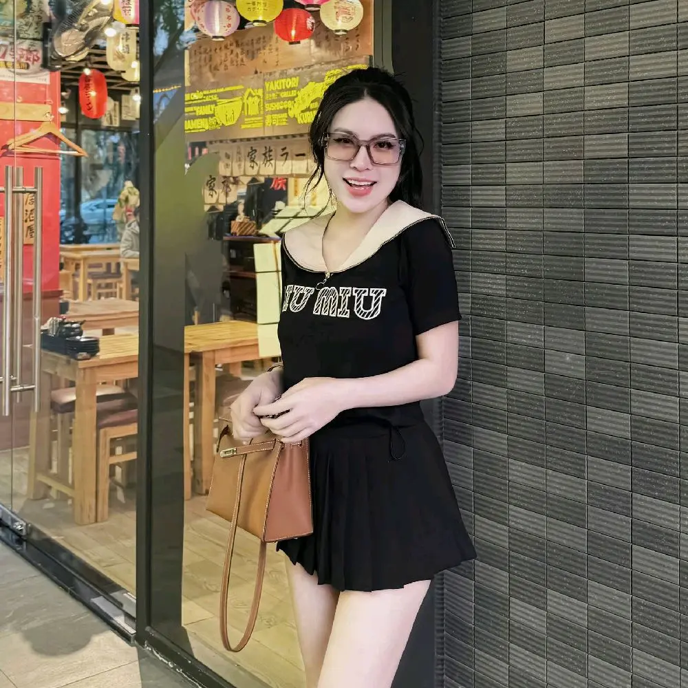 Áo nữ kiểu viền cổ khóa vải Hàn Lạnh,cộc tay