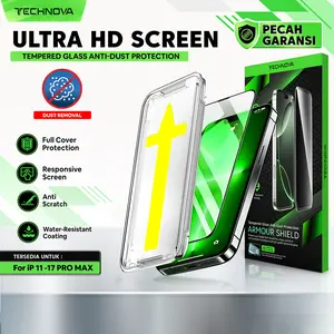 Technova Tempered Glass Anti Spy untuk iPhone 11 12 13 14 15 16 17 Pro Max Privacy Glass Anti Gores Anti Dust Screen Protector