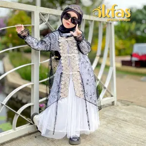 AKFAS -  Setelan Gamis Anak dan Outer Brokat Gamis Brokat Lebaran Gamis anak Brokat Kode 66