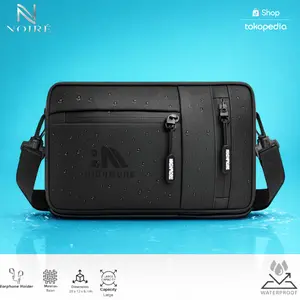 HIGHMORE DIAZ - Tas Selempang Pria Premium Waterproof [ HARGA PROMO ] Slingbag Tas Selempang Pria Premium Waterproof 3in1 Original Hitam Cowok Elegan & Tahan Air Harga Promo