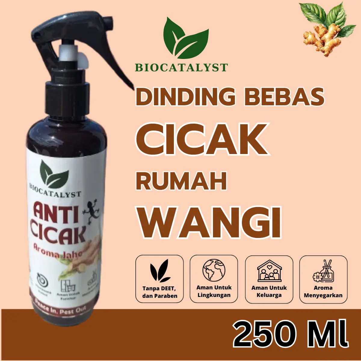 Biocatalyst Aromatic Spray Pengusir Cicak Aromaterapi  Dijamin Ampuh 100% Mengusir Cicak Bahan Alami