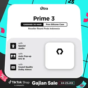 Ultra PRIME 3 Gen 2025 – Wireless Bluetooth Earphone Spasial Audio Super Bass Final Upgrade by Pods Indonesia