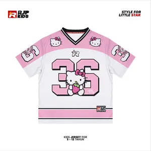 (Jersey untuk anak) RJP KIDS Jersey Anak Motif Hello Kitty Casual Oversize Hockey Rugby Sreatwear Number 36 Dryfit Brazil/Milano