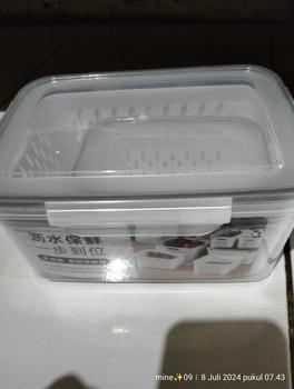 Product Review of HUGO Keranjang Saringan Pengering Sayur Keranjang Buah Pengering Sayuran Serbaguna Kotak Penyimpanan Multifungsi Kotak Kulkas Dapur from R**a 0