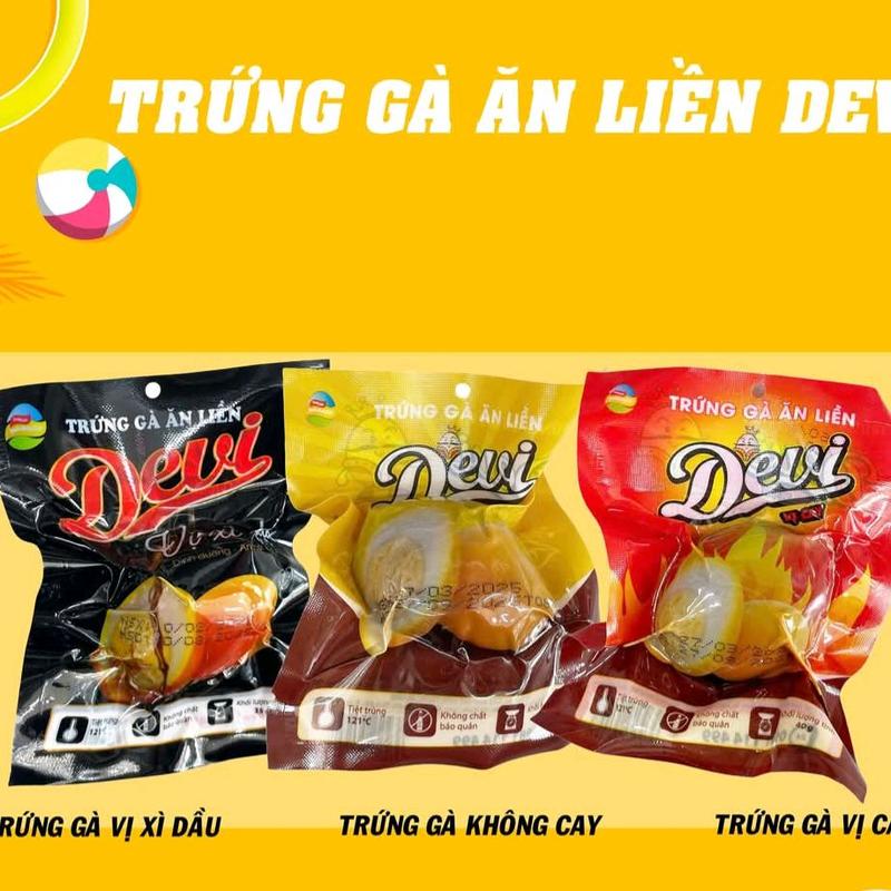  Trứng gà ăn liền Devi : Vị Xì Dầu + Vị Cay+ Nguyên Vị không cay 