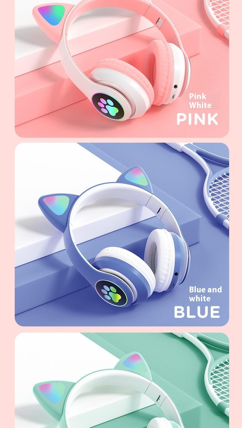 Product Introduction of Tai Nghe Bluetooth Trùm Đầu, STN-28, Tai Nghe Bluetooth Không Dây, Tai Nghe Tai Mèo Dễ Thương, P47P47MY08 6