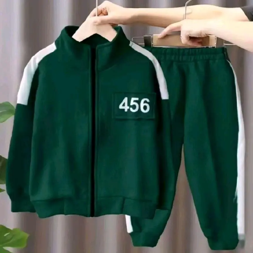 jaket squid game sweater setelan anak pria wanita Fashion Bisa costume angka sesuai kemauan