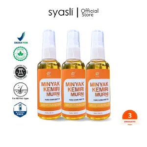 SYASLI Paket Hemat 3pcs Minyak Kemiri Murni Asli Menutrisi Rambut Penumbuh Rambut Rontok