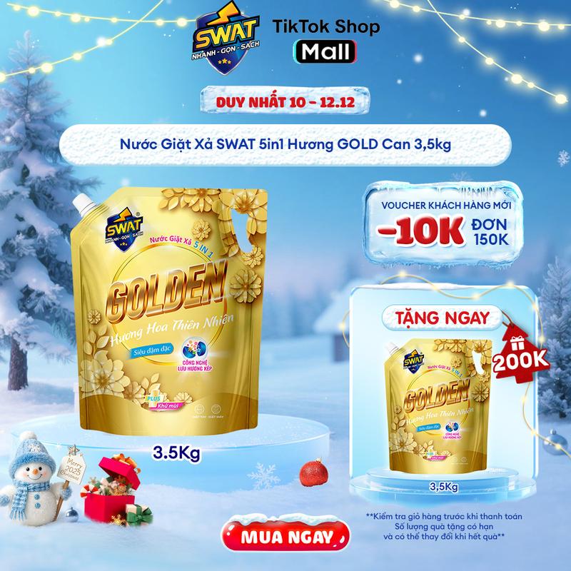  Nước Giặt Xả SWAT 5in1 Hương GOLD Can 3,5kg 
