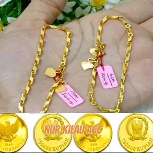 Gelang tangan padi kecil lapis koin 91