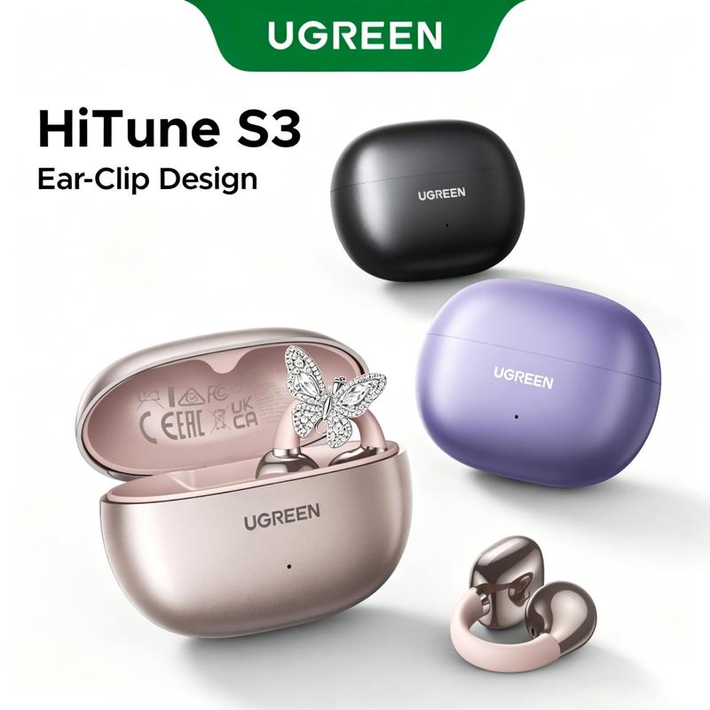 UGREEN HiTune S3 Tai Nghe True Wireless ClipBuds, Bluetooth 5.4, Thiết Kế Kẹp Tai Open-Ear, Mic HD, Giảm Ồn Cuộc Gọi, Âm Thanh Chất Lượng Cao for iPhone 18 Pro Max