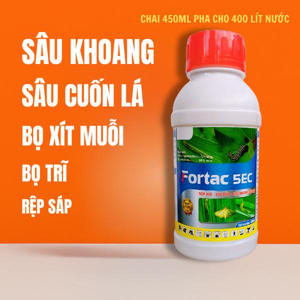 Dung Dịch Fortac Chăm Sóc Cây 450ml – Giúp Lá Xanh Cây Khỏe Giảm Hại Do Côn Trùng Cắn Lá & Hút Nhựa như sâu khoang sâu ăn lá bọ xít – Dùng Cho Lúa Lạc Rau Màu Hoa Kiểng