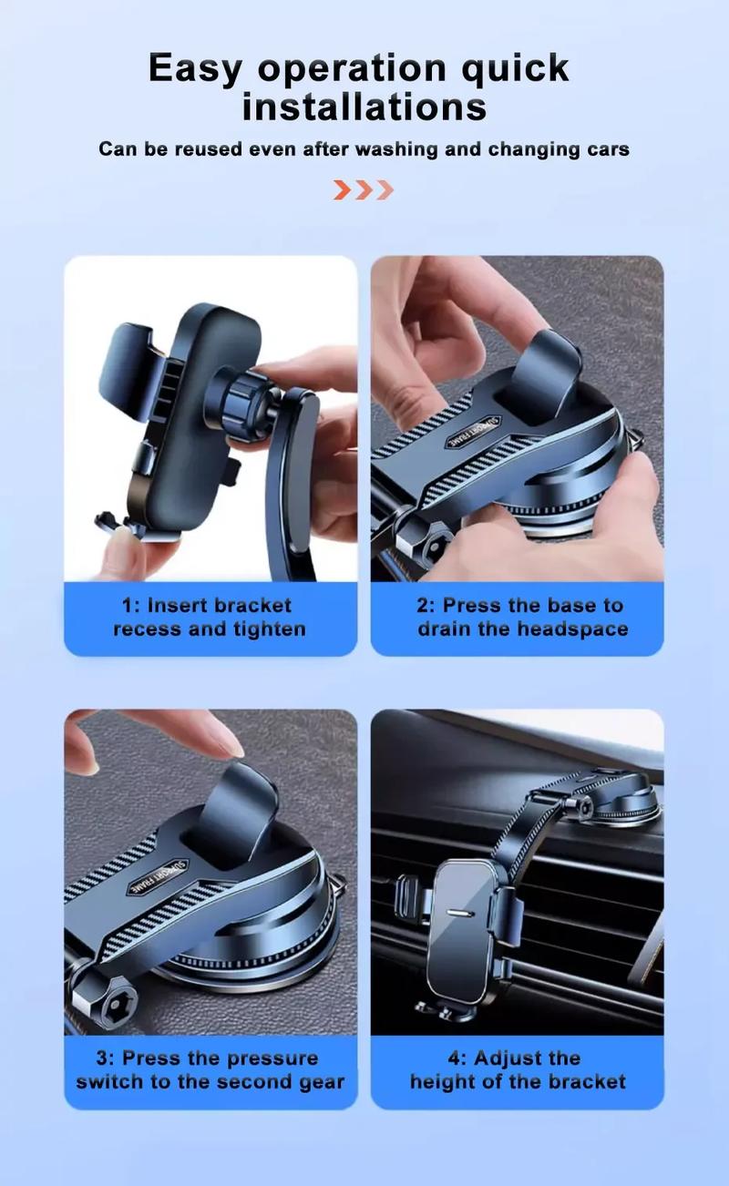 Product Introduction of Giá Đỡ Điện Thoại Trên Ô Tô, Cốc Hút, Dành Cho Bảng Điều Khiển, Xoay Tự Do 360 °, Phụ Kiện Nội Thất Ô Tô 1