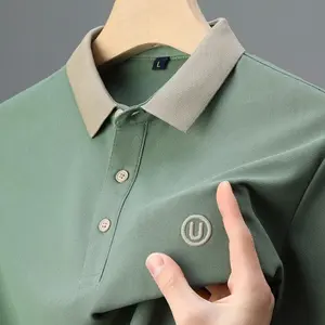 Premium kaos kerah pria  Short Sleeves Sulam Bentuk U Bahan Super Upgrade – Lebih Nyaman & Tahan Lama