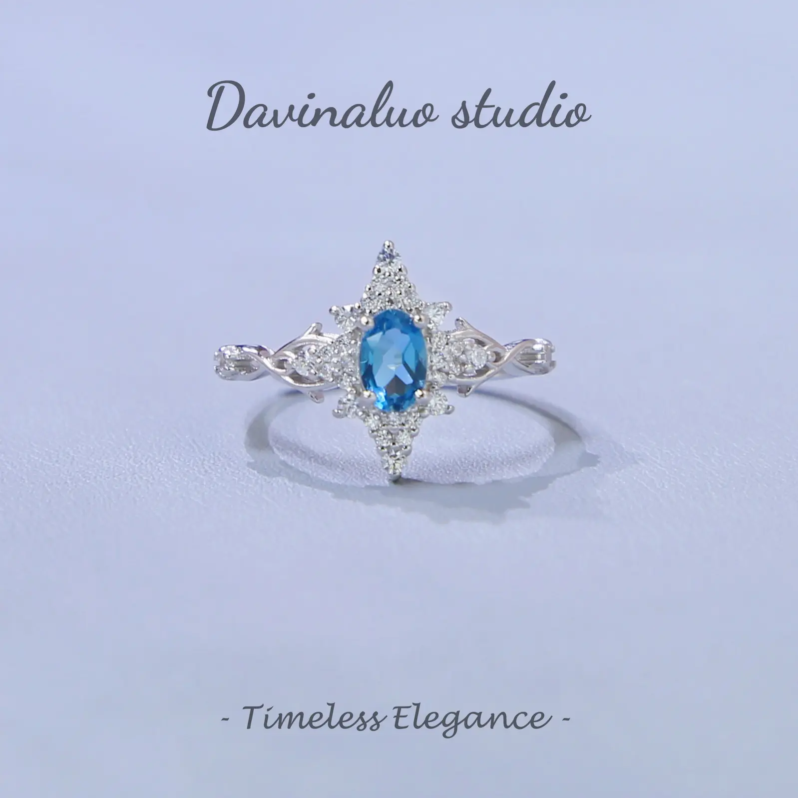 S925 Sterling Silver Natural Gemstone Topaz Ring
