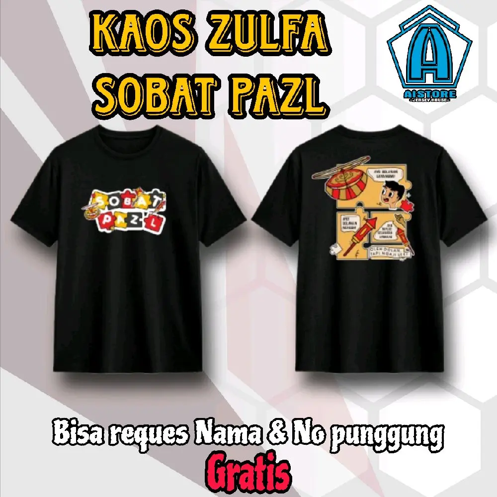 Kaos zulfa sobat pazl (dryfit printing & katun sablon) Sport