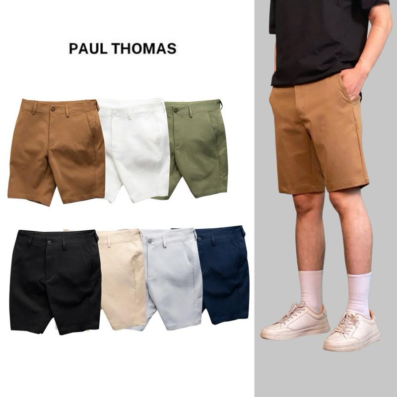  Quần Short Nam Chất Liệu Kaki Cao Cấp Dày Dặn Đứng Dáng Màu Trẻ Trung Hàng Chính Hãng Gia Công Trực Tiếp Tại Xưởng - Paul Thomas Menswear Pants Có Túi 