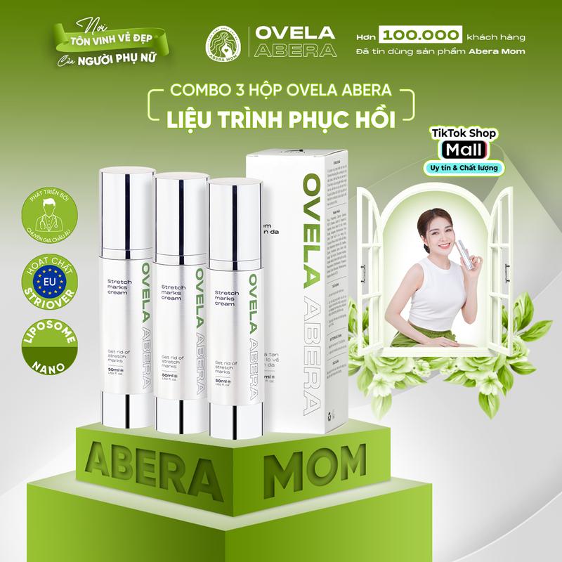 [COMBO 3 HỘP PHỤC HỒI] Kem rạn da Ovela Abera - Ngừa rạn mới, giảm rạn cũ, dưỡng ẩm, giảm nhăn, săn chắc da - 50ml