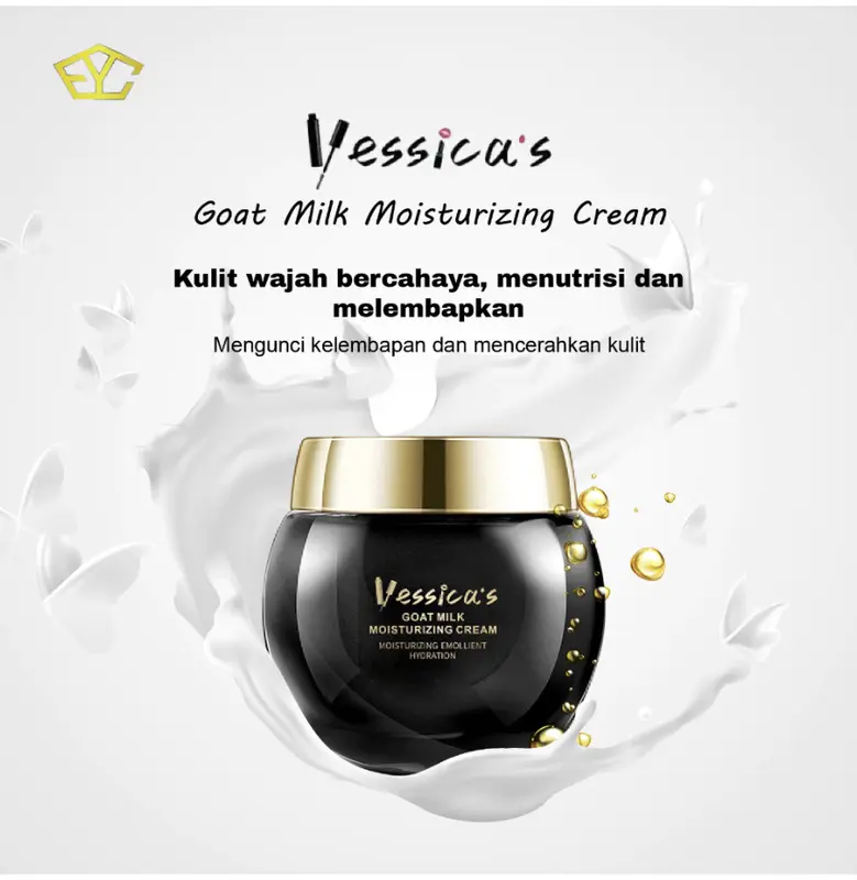 YESSICA GOAT MILK MOISTURIZER 50ML cream kirm wajah pelembab susu kambing mencerahkan melembabkan elastisitas kulit yessica's Muka 2