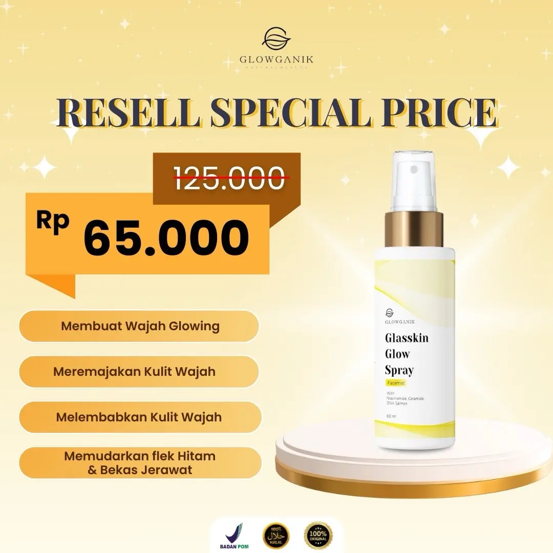 【 BPOM 】GLASSKIN GLOW FACE MIST |  DNA SALMON SPRAY | GLOWGANIK Semua Jenis Kulit