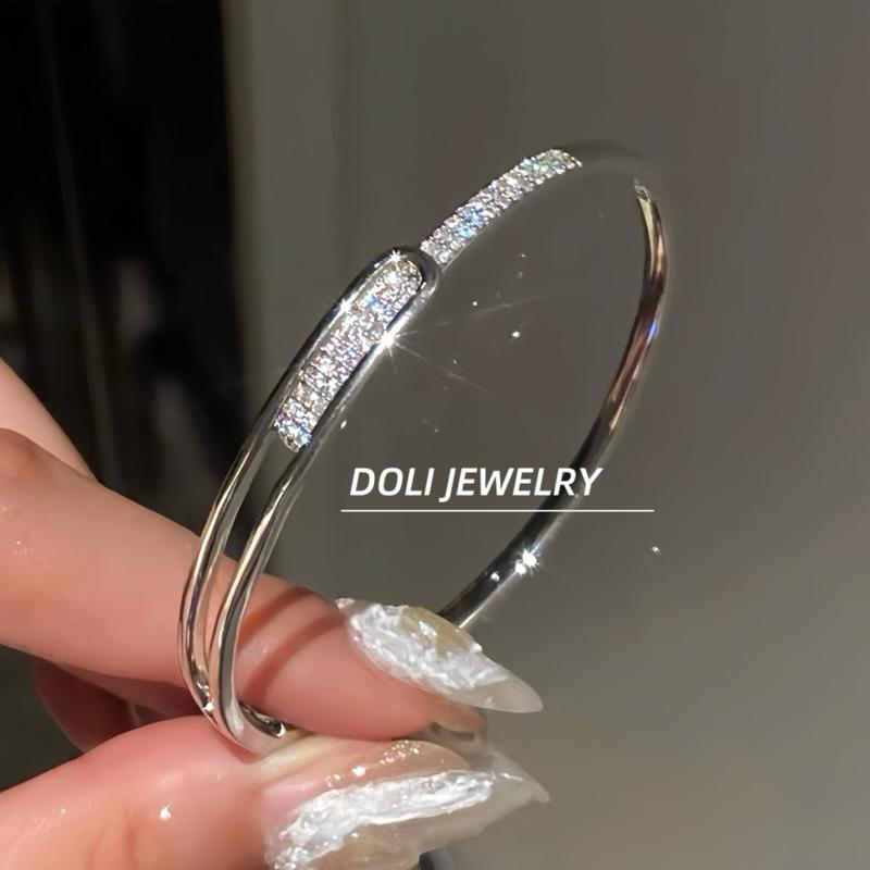 Lắc Tay Vòng Tay Bạc S99 Cao Cấp Cho Nữ Đính Đá Lấp Lánh – Doli Jewelry - quà tặng bạn gái