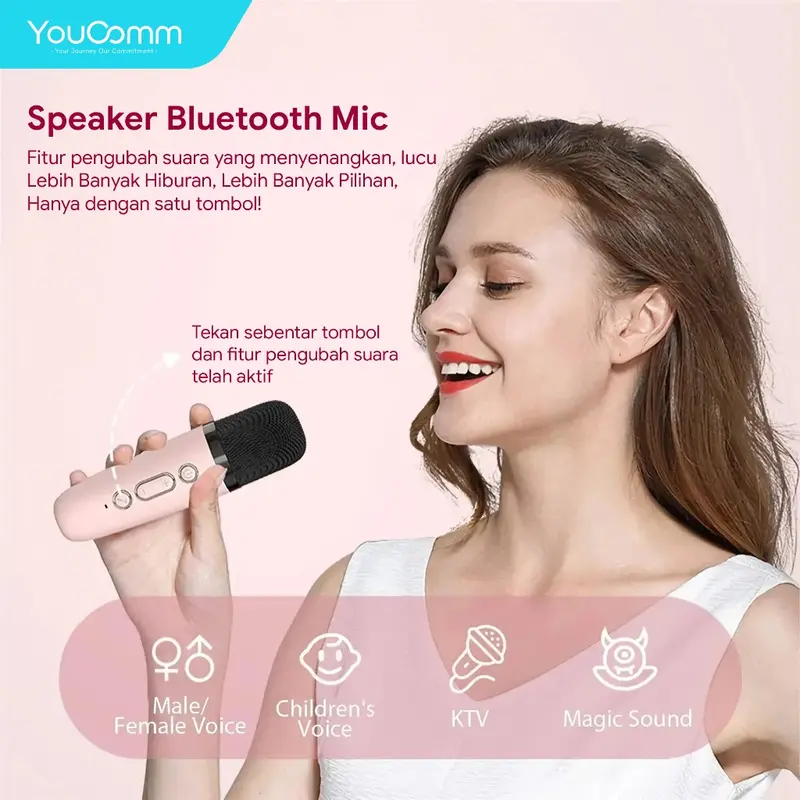 Youcomm Karaoke Mini Speaker Microphone Karaoke Premium Set Speaker Bluetooth Wireless With Mic Karoke Bluetooth Full bass Portable Speaker K1 1