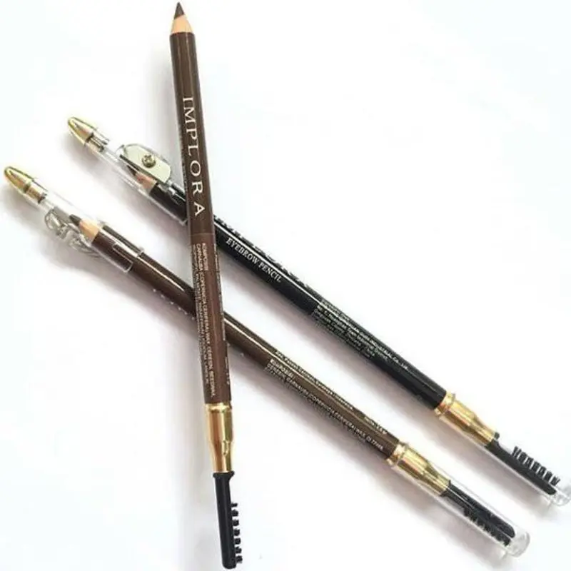 pensil alis implora IMPLORA eyebrow pencil 2 in 1 | pensil alis murah Waterproof 0
