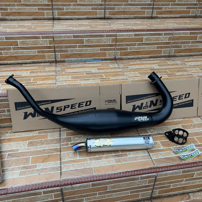 Knalpot Ninja R RR SS Chamber Black Couting Type Kobra Medium Slincer Almanium Logo Stanlis Original Winspeed Performace 2