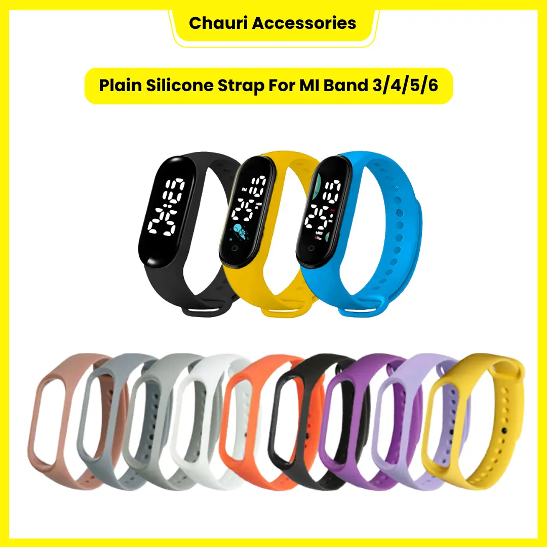 Plain Silicone Strap For Xiaomi Band 3 4 5 6
