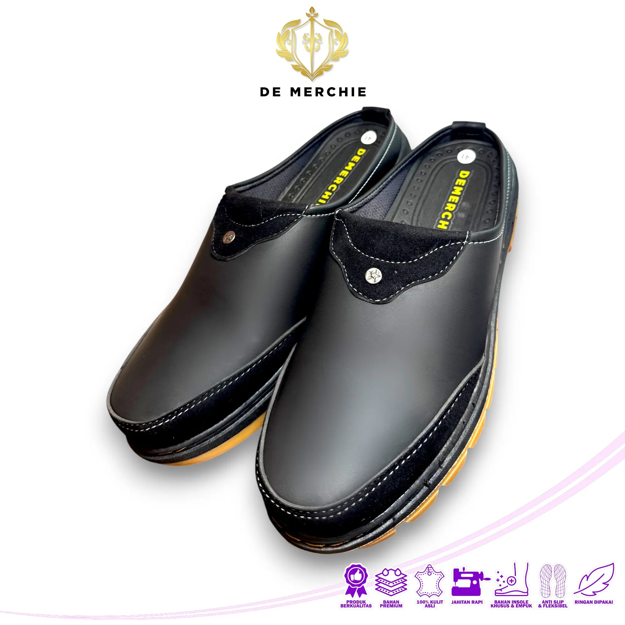DEMERCHIE Sepatu Selop Boot Pria Kasual DLX-02 Sandal Slip