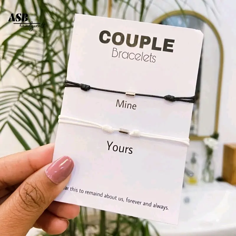 Gelang Couple Cube Tabung Simpel Dan elegan Korean Style/Gelang Pasangan Untuk Pacar atau sahabat