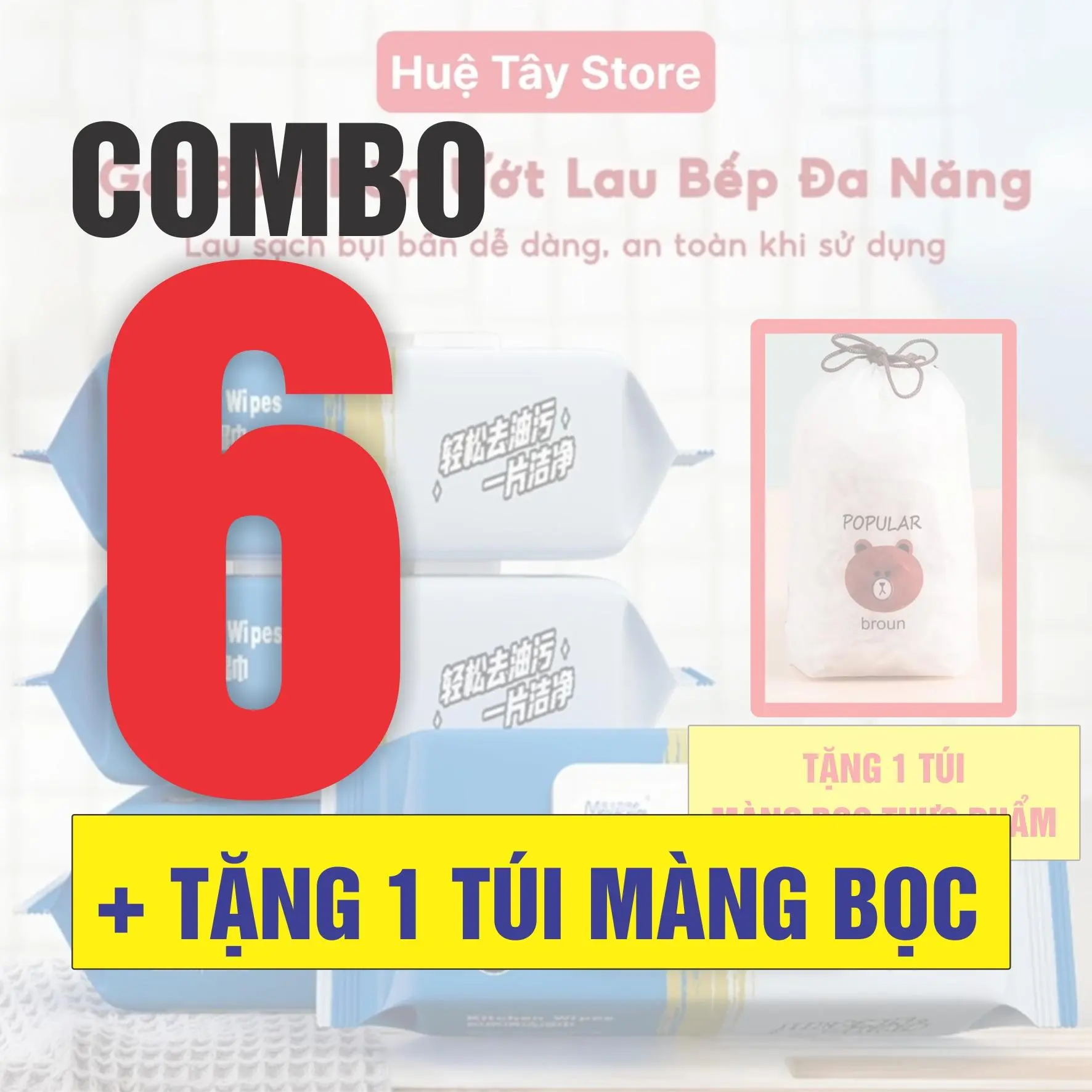 COMBO 6 BỊCH + TẶNG 1 TÚI MÀNG BỌC