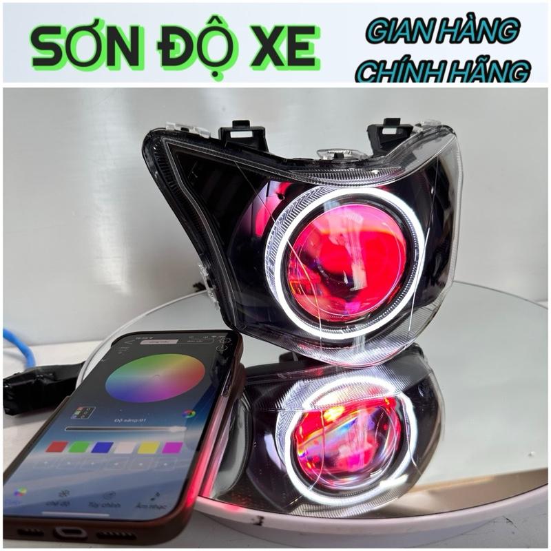 Pha Đèn Độ Bi Wave Rsx 110 Từ năm 2014-2024 Bi E11+ Viền Đen Mẫu Mới Công Xuất 65w Có Trợ Pha Mắt Quỷ App Vòng 3D Trắng Lắp Đặt Dễ Dàng Bảo Hành 24 Tháng