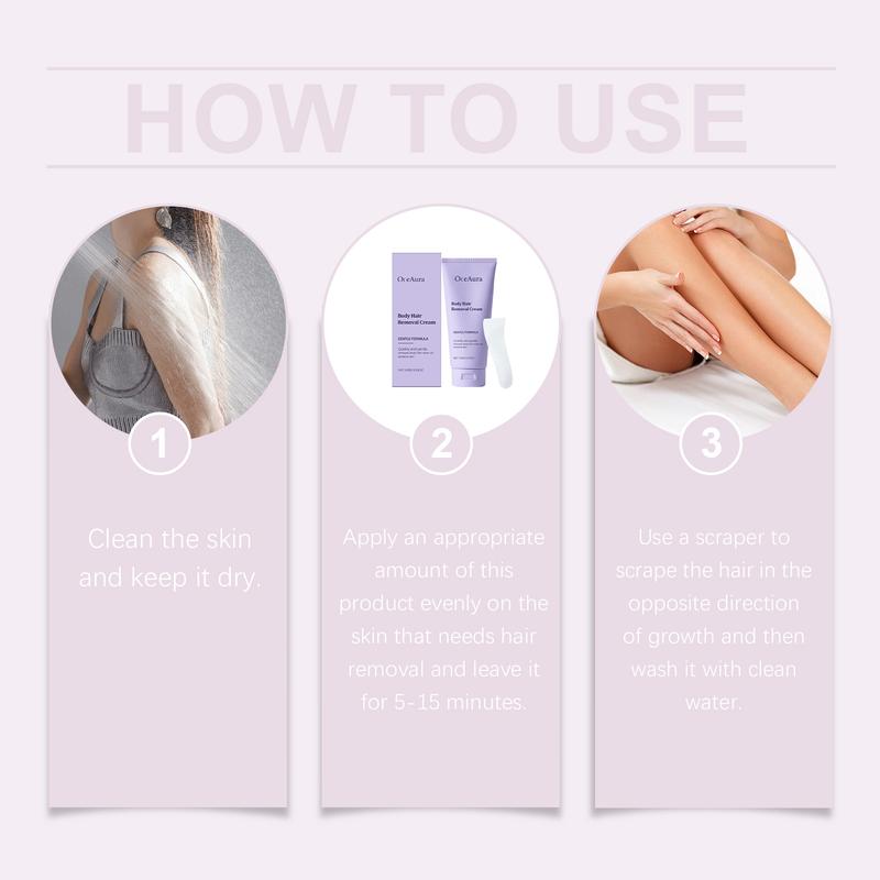 Product Introduction of ceAura Body Hair Removal Cream Gentle Body Hair Removal Hand & Leg Hair Cleansing Unisex Hair Removal Skin Balm 6