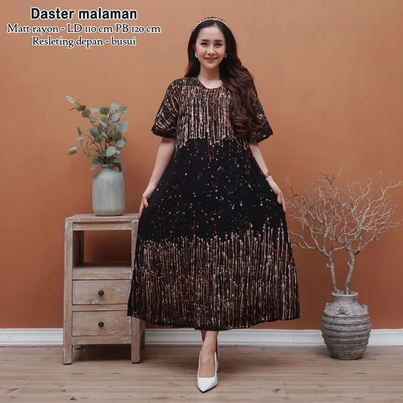 daster malaman cap rayon twill premium busui motif kekinian batik pekalongan bisa cod Nyaman Dress Bumil Tebal Pendek 2