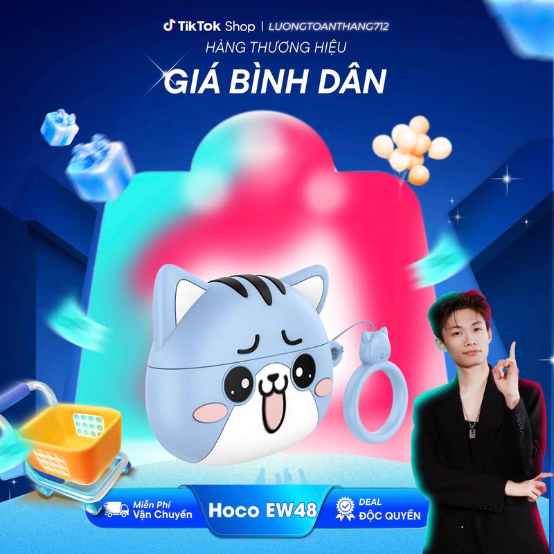 Smartcom x Luongtoanthang712 Tai nghe mèo EW45 EW48 Hoco - Chính hãng - Kết nối Bluetooth v5.4 - Pin trâu - Kiểu dáng thời trang - Bảo hành 12 tháng