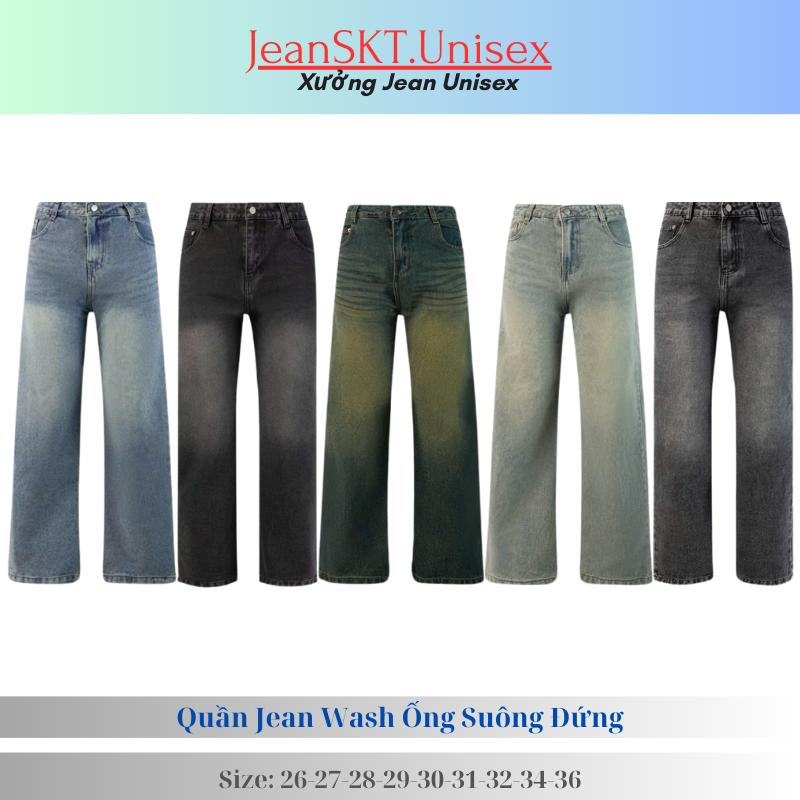 Whose Studio Quần Jeans Ống Đứng WIDE STRAIGHT JEANS WHOSE Regular Fit Cotton 99% Chất Lượng Cao Unisex