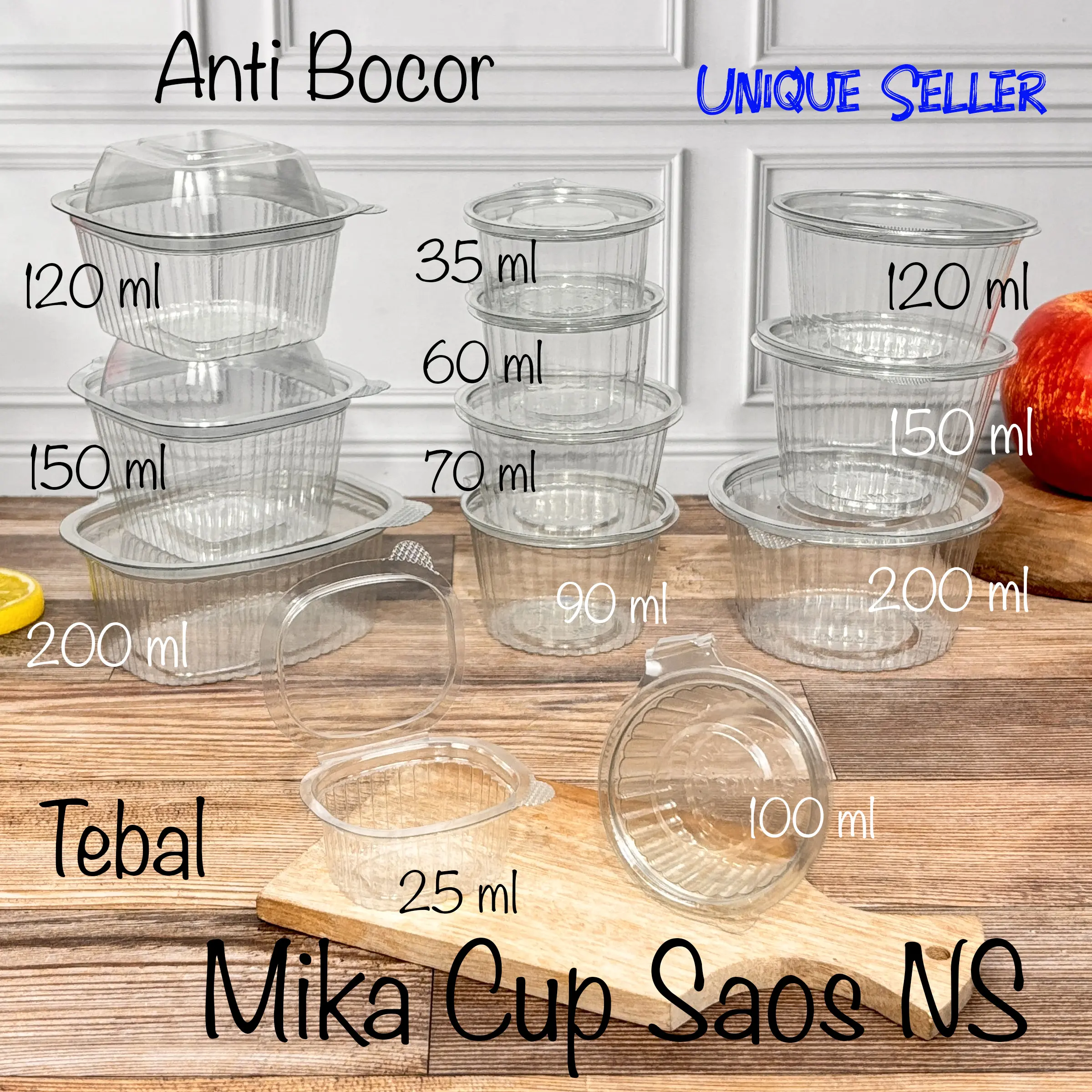 [Isi50] Mika Cup Saos Puding Cake 25ml 35ml 60ml 70ml 90ml 120ml 150ml NS Cup Tempat Mayo Bumbu