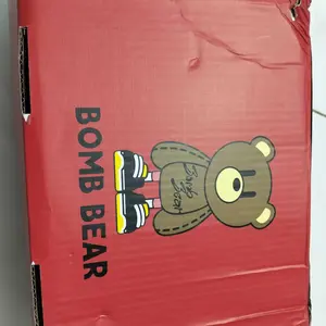 Bomb Bear YNTAMY813 Sepatu Sneakers Anak Sekolah Laki Laki TK SD usia 3-12 Tahun  Hitam Pink