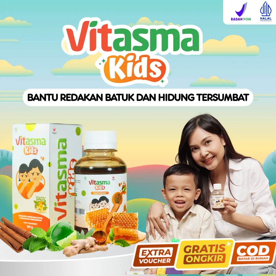 [ Original ] Vitasma Kids Madu Herbal Alami - Membantu Kesehatan Pernafasan Anak Redakan Batuk Flu Nafas Bunyi & Pernafasan Sesak