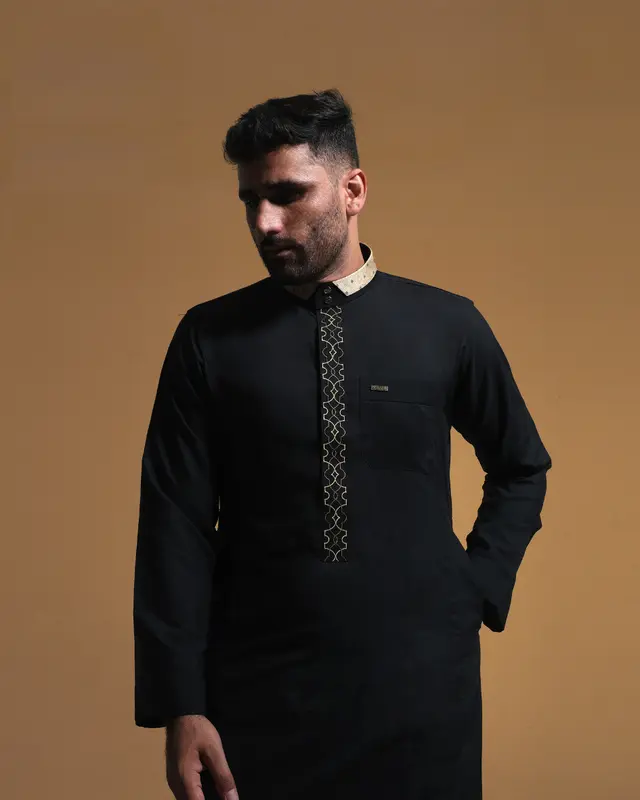 JUBAH GAMIS SHAHAMA LUXURY PREMIUM EMBROIDERY SH-112 BLACK 4