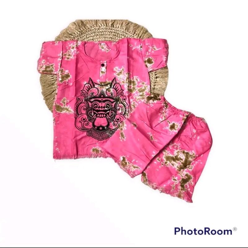 setelan baju barong bali anak / usia 7-9 tahun size XL / lengan pendek fashion anak 5