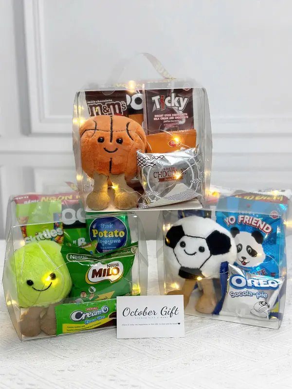 Hộp Trong Suốt Bánh Kẹo Móc Gấu Bông Loopy Theo Tone Màu Kèm Đèn Led - Quà Sinh Nhật. Quà Tặng Người Yêu (Size 16x16x16) 5