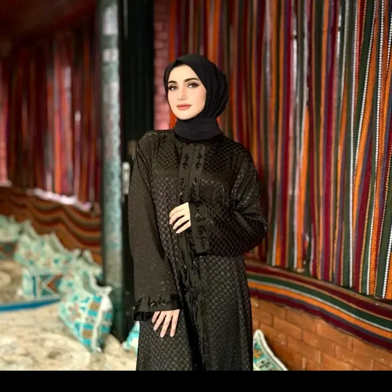 Abaya Exclusive Azura embos silk kotak payet cristal mewah cantik Gamis Wanita Hitam Lebaran 1