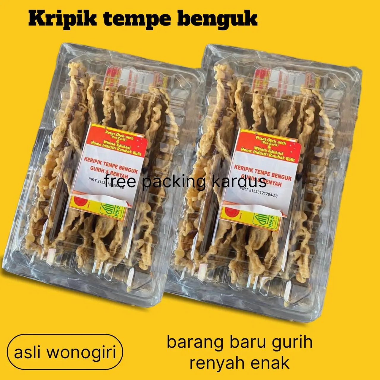 Kripik Tempe Benguk Alami 270g - Makanan Khas Wonogiri Crispy Food terbuat dari Kedelai pilihan keripik tempe